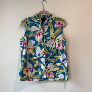 Lauren Ralph Lauren Women's Floral Sleeveless Top - Blue